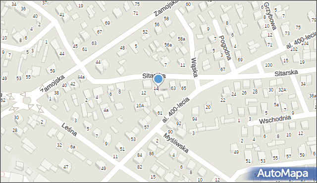 Biłgoraj, Sitarska, 14A, mapa Biłgoraj