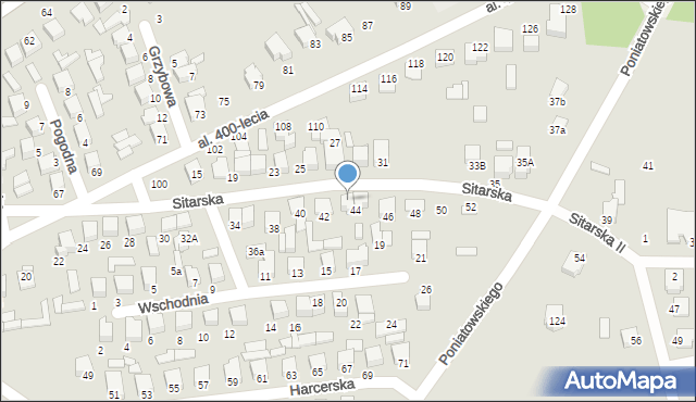 Biłgoraj, Sitarska, 44a, mapa Biłgoraj