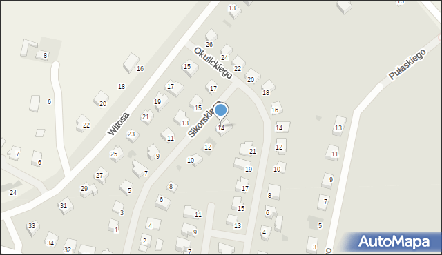 Biskupiec, Sikorskiego Władysława, gen., 14, mapa Biskupiec