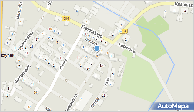 Bisztynek, Sienkiewicza Henryka, 6, mapa Bisztynek