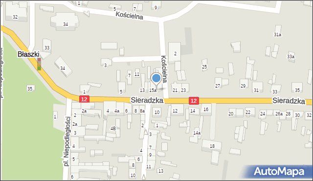 Błaszki, Sieradzka, 17, mapa Błaszki