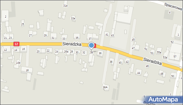 Błaszki, Sieradzka, 34, mapa Błaszki