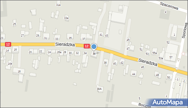 Błaszki, Sieradzka, 36, mapa Błaszki