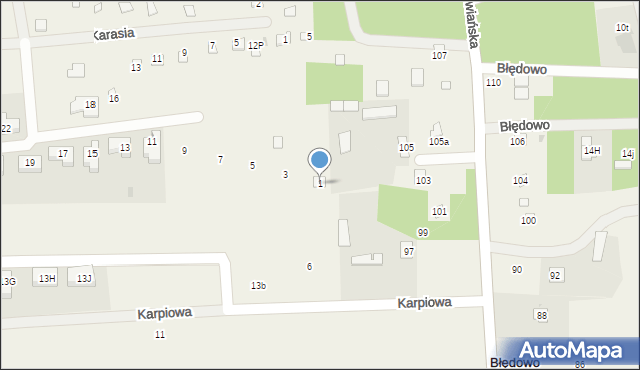 Błędowo, Sielawy, 1, mapa Błędowo