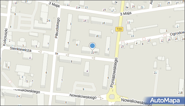 Błonie, Sienkiewicza Henryka, 11, mapa Błonie