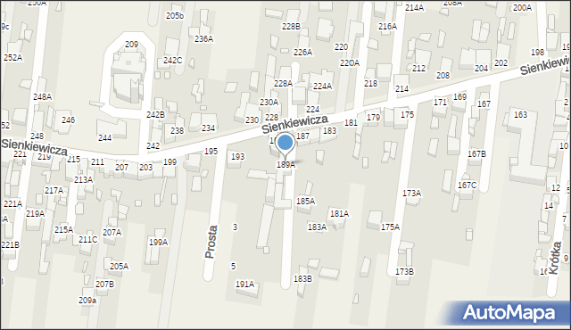 Bobrowniki, Sienkiewicza Henryka, 189A, mapa Bobrowniki