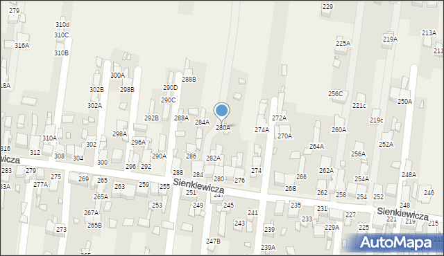Bobrowniki, Sienkiewicza Henryka, 280A, mapa Bobrowniki