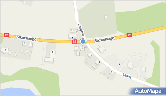 Boczów, Sikorskiego Władysława, gen., 1, mapa Boczów