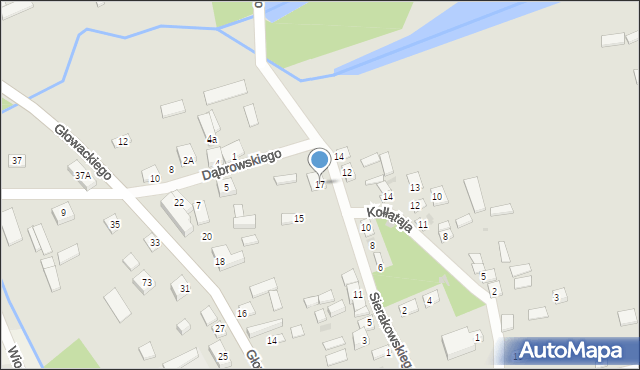 Bodzanów, Sierakowskiego, 17, mapa Bodzanów