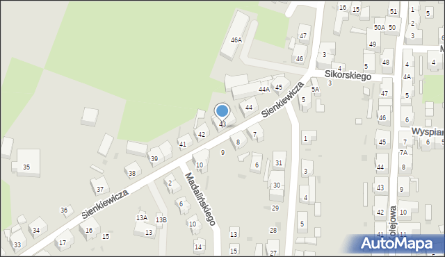 Boguszów-Gorce, Sienkiewicza Henryka, 43A, mapa Boguszów-Gorce