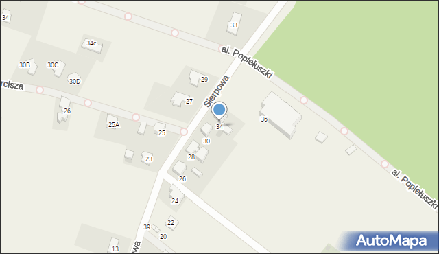 Bojszowy Nowe, Sierpowa, 34, mapa Bojszowy Nowe