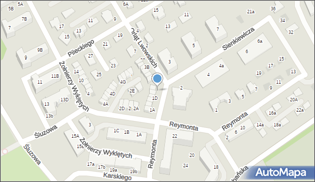 Bolesławiec, Sienkiewicza Henryka, 1F, mapa Bolesławca