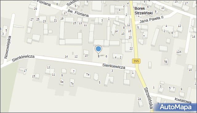 Borek Strzeliński, Sienkiewicza Henryka, 8, mapa Borek Strzeliński