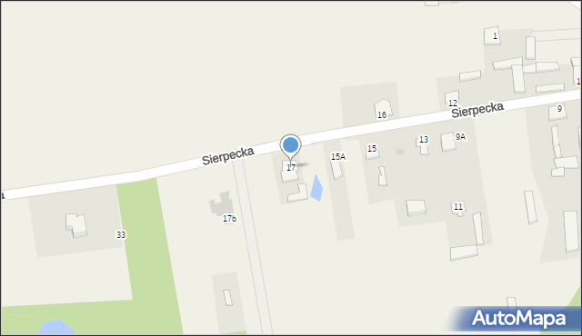 Borkowo Kościelne, Sierpecka, 17, mapa Borkowo Kościelne