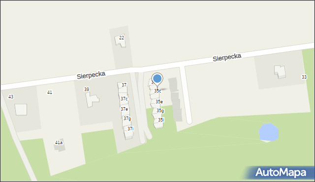 Borkowo Kościelne, Sierpecka, 35c, mapa Borkowo Kościelne