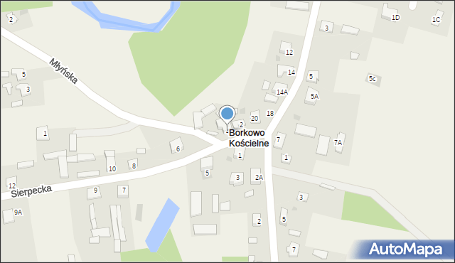 Borkowo Kościelne, Sierpecka, 4, mapa Borkowo Kościelne