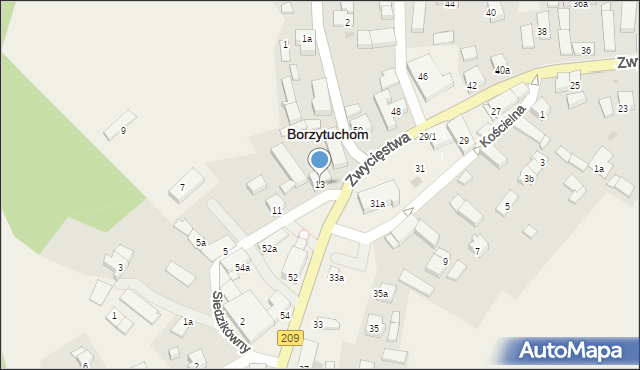 Borzytuchom, Siedzikówny Danuty, 13, mapa Borzytuchom