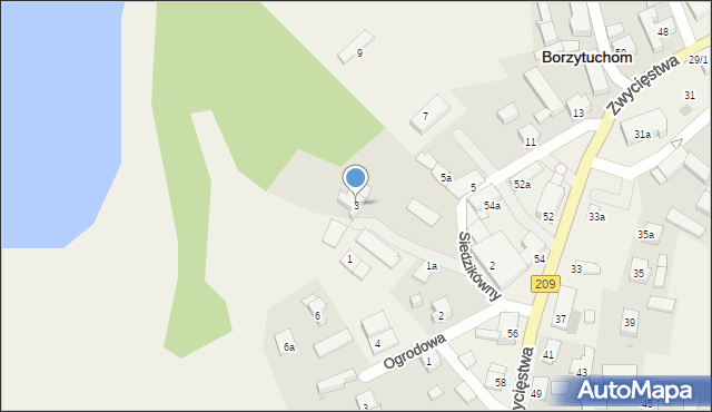 Borzytuchom, Siedzikówny-Inki Danuty, 3, mapa Borzytuchom