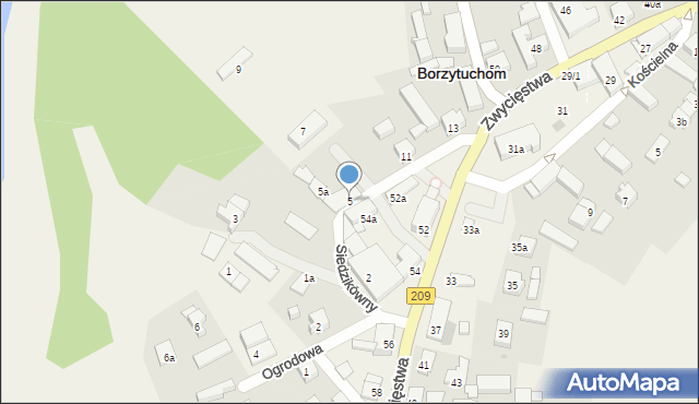 Borzytuchom, Siedzikówny-Inki Danuty, 5/1, mapa Borzytuchom