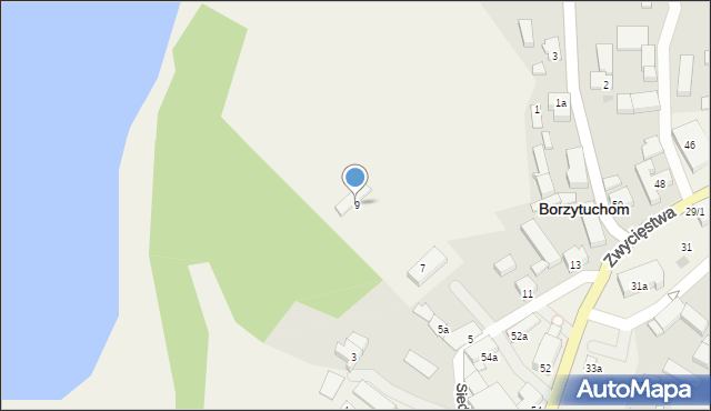 Borzytuchom, Siedzikówny-Inki Danuty, 9, mapa Borzytuchom
