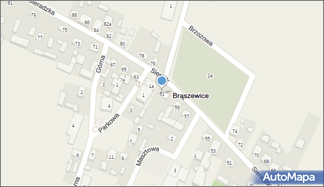 Brąszewice, Sieradzka, 61, mapa Brąszewice