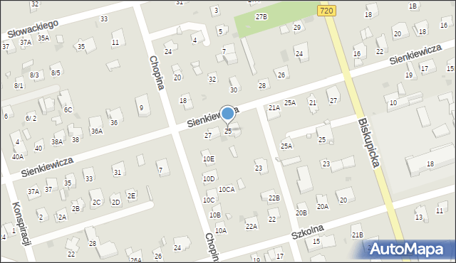 Brwinów, Sienkiewicza Henryka, 25, mapa Brwinów