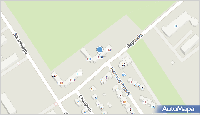 Brzeg, Sikorskiego Władysława, gen., 11H, mapa Brzeg