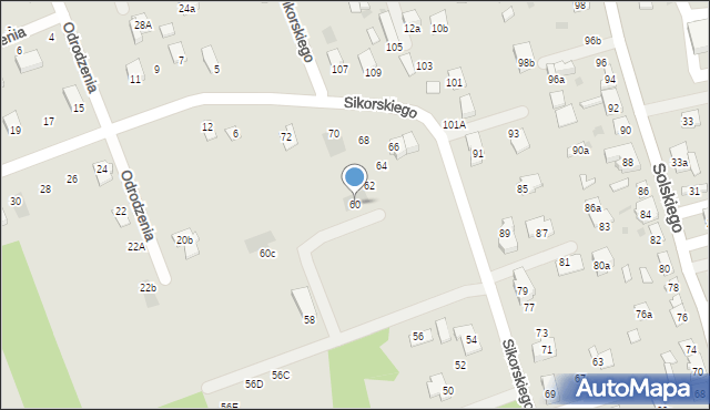 Brzesko, Sikorskiego Władysława, gen., 60, mapa Brzesko