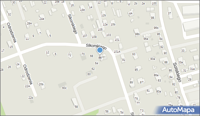 Brzesko, Sikorskiego Władysława, gen., 66, mapa Brzesko