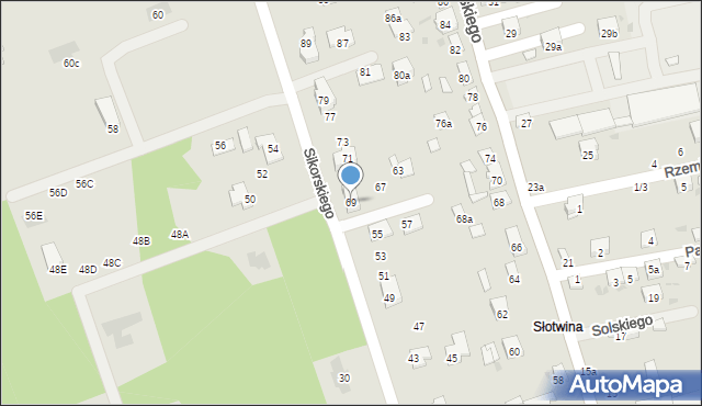 Brzesko, Sikorskiego Władysława, gen., 69, mapa Brzesko