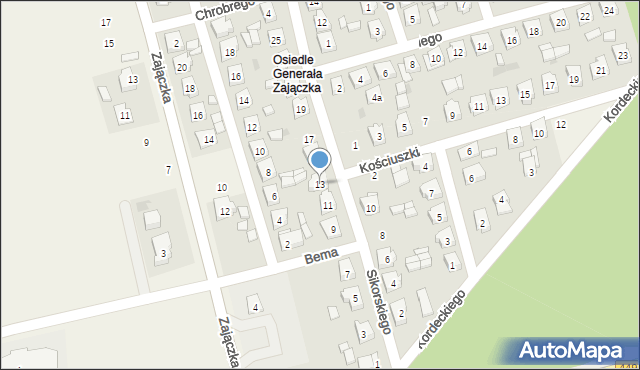 Brzeziny, Sikorskiego Władysława, gen., 13, mapa Brzeziny
