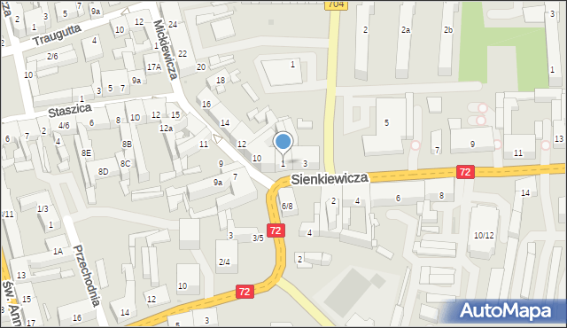 Brzeziny, Sienkiewicza Henryka, 1, mapa Brzeziny