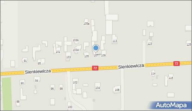 Brzeziny, Sienkiewicza Henryka, 107, mapa Brzeziny