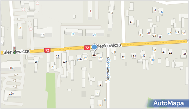Brzeziny, Sienkiewicza Henryka, 28A, mapa Brzeziny