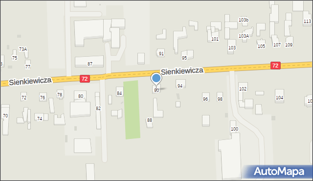 Brzeziny, Sienkiewicza Henryka, 90, mapa Brzeziny