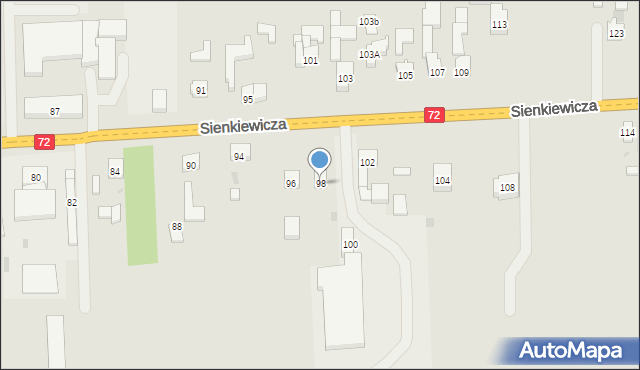 Brzeziny, Sienkiewicza Henryka, 98, mapa Brzeziny
