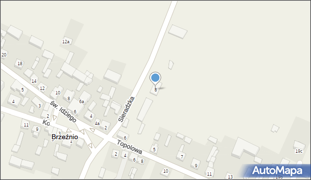 Brzeźnio, Sieradzka, 8, mapa Brzeźnio