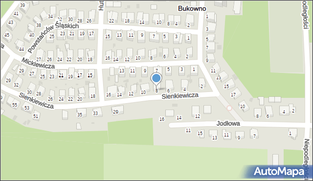 Bukowno, Sienkiewicza Henryka, 8, mapa Bukowno