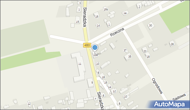 Burzenin, Sieradzka, 12a, mapa Burzenin