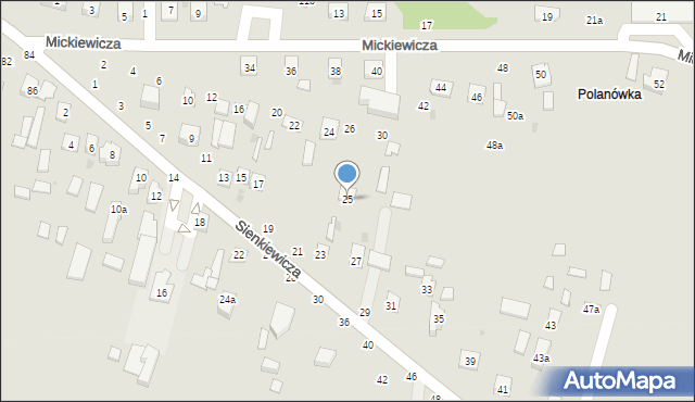 Bychawa, Sienkiewicza Henryka, 25, mapa Bychawa