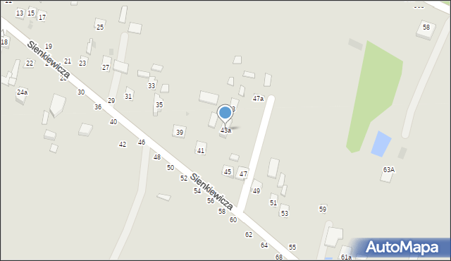 Bychawa, Sienkiewicza Henryka, 43a, mapa Bychawa