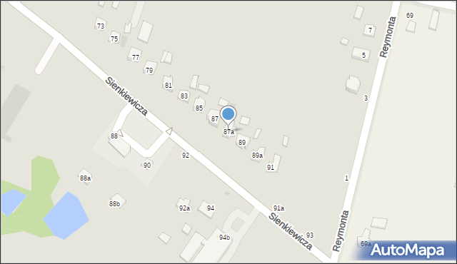 Bychawa, Sienkiewicza Henryka, 87a, mapa Bychawa