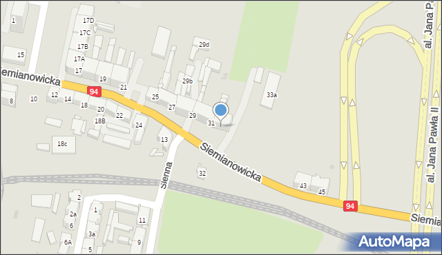 Bytom, Siemianowicka, 33, mapa Bytomia