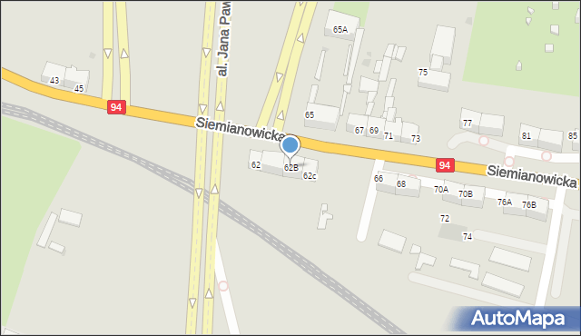 Bytom, Siemianowicka, 62B, mapa Bytomia