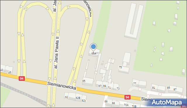 Bytom, Siemianowicka, 65A, mapa Bytomia