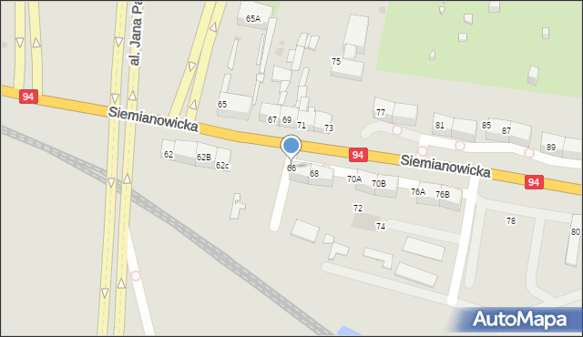Bytom, Siemianowicka, 66, mapa Bytomia