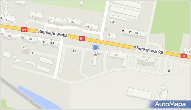 Bytom, Siemianowicka, 80, mapa Bytomia