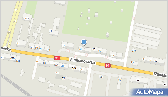 Bytom, Siemianowicka, 83, mapa Bytomia