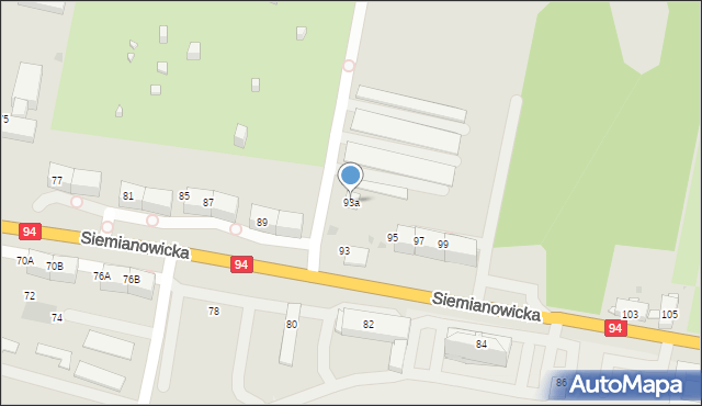 Bytom, Siemianowicka, 93a, mapa Bytomia