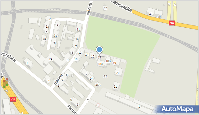 Bytom, Sienna, 18, mapa Bytomia